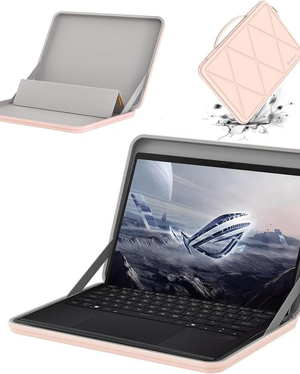 Smatree MS28T Hard EVA Protective Sleeve with Stand Compatible for 13.4 inch ASUS ROG Flow Z13 2025 GZ302/2023 GZ301/2022, Protective Sleeve with Adjustable Stand, Waterproof Shockproof Cover, Pink
