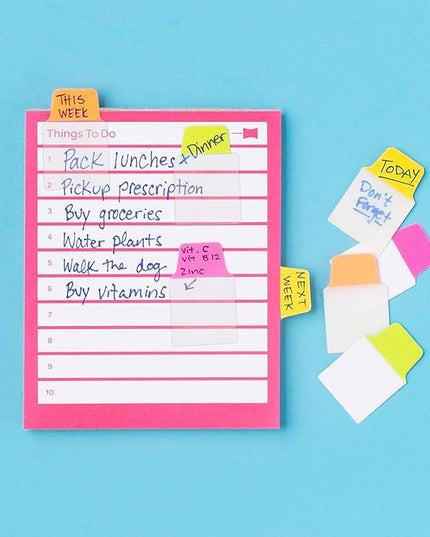 Avery Mini Ultra Tabs, 1" x 1.5", 2-Side Writable, Assorted Neon Colors, Repositionable Tabs, 40 Per Pack, 120 Total (3-Pack of 74759)