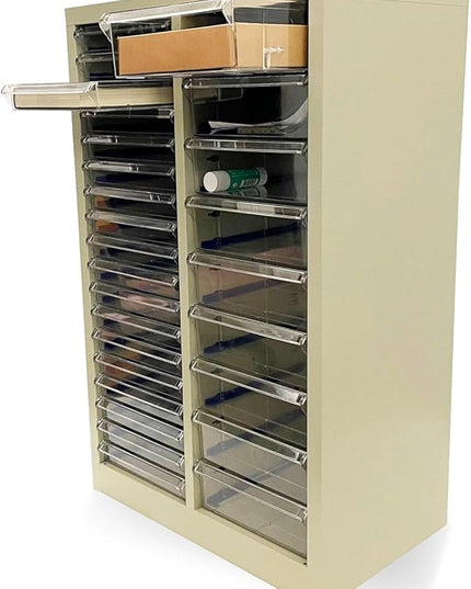 File Cabinet 27 Transparent Drawers Vertical Home Office Storage Cabinet Paper Organizer Document Filing for Small Parts