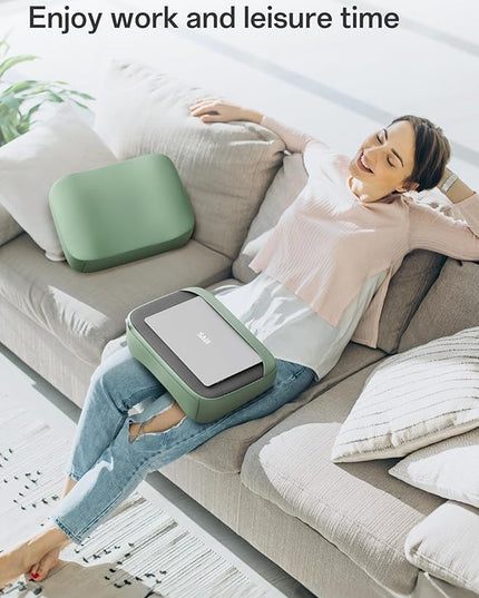 SAIJI Breathable Laptop Pillow, Ultra Lightweight Lap Desk with Cushion, Computer Pillows for Laptop with Partitioned Storage Bag, Designer Stopper - Lap Pad Fits up to 15.6 Inch Laptops