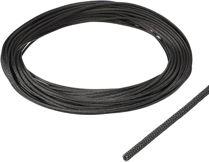 uxcell Insulation Cable Protector,1mm/0.04 Inch-15m/49 Feet High Temp Fiberglass Sleeve Black