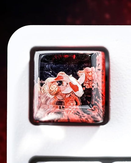 Kohaku Koi Artisan Keycap Red Sea Coral Reef R1 SA Profile Custom Keycaps 1U ESC Handmade Gaming Resin Key Cap Cherry MX Switch Compatible Mechanical Keyboard Koi Lover Gift
