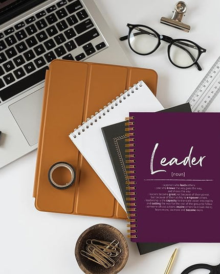 OXW Purple Meeting Notebooks for Work, Leadership Gifts Office Work Notebook Journal for Writing Note Taking, Thank You Gifts for Women Men Leader Mentor Boss Manager Principal, 5.5"x8.3"