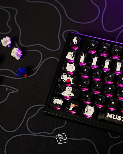 RIPNDIP Must Be Nice Custom Keycaps, 120 Keys ASA PC PBT Keycap Set, Dye Sub Shine Through 4-Sided Crystal Key Caps, Universal Compatibility Keycaps for MX Switches Mechanical Keyboard