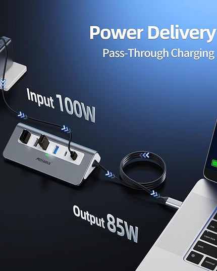 USB C Hub,Mosirui 9 in 1 USB C Hub Multiport Adapter with 4K HDMI,Type C 3.0 5Gbps,USB A 3.0/2.0,PD 100W, SD/TF Card Reader,USB C Dock for MacBook Pro/Air,iPad,iMac,iPhone,HP,Dell and More (3.3 Ft)
