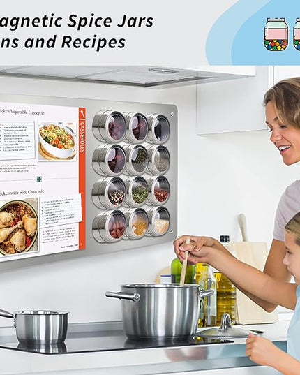Magnetic Board,17.1" x 11.8" Magnet Display,for Magnets and Bulletin Board,Suitable for Wall, Refrigerator, Compartment, Cabinet etc,Comes with Dual Lock Tape for Easy Hanging (Silver)