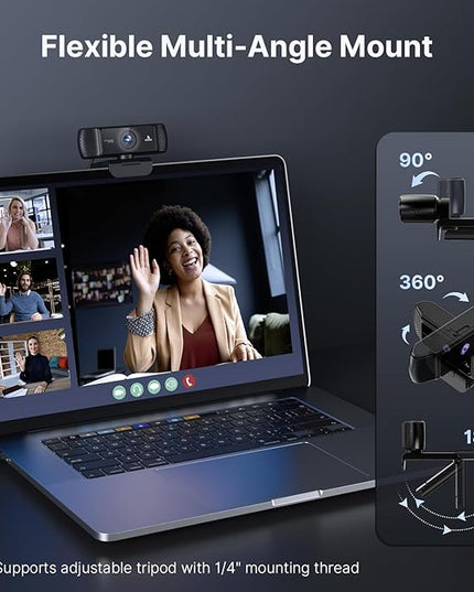 NexiGo 1080P 60FPS Webcam with Software Control and Microphone, AutoFocus, w/Privacy Cover, N680P Pro Computer Web Camera for Skype Zoom Teams, Mac PC Laptop Desktop