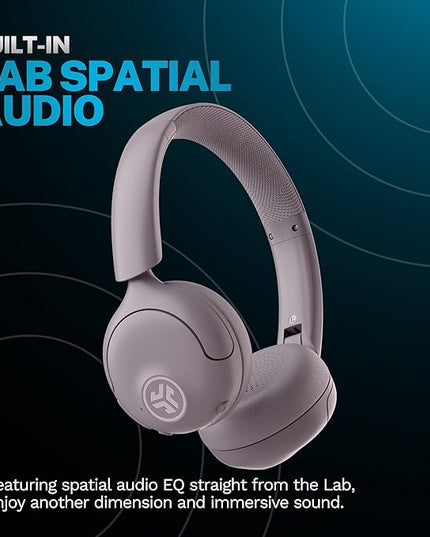 JLab Go Lux ANC Wireless Headphones, Mauve, Hybrid Active Noise Cancelling, Premium On-Ear Bluetooth Headset, Customizable Sound, Be Aware Mode, Cloud Foam Comfort, Multipoint Connection