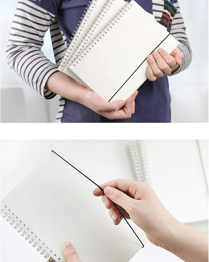 Yansanido Spiral Notebook, 4 Pcs 10.1 Inch x 7.6 Inch B5 Thick Plastic Translucent Frosting Hardcover Dot Paper 80 Sheets -160 Pages Journals for Study and Notes (B5 7.3"X 10"-Dot Grid 4pcs)