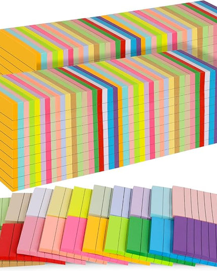 100 Pack Lined Sticky Notes Bulk 3 x 3 In Self-Stick Note Pads Colorful Posted Note in 20 Colors Adhesive Paper Memo 50Sheets/Pad Easy to Post for Office Home School Meetings Notebook Wall Door Window