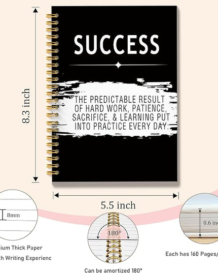 Success Quotes Inspirational Notebook Journal, Motivational Office Notebooks for Work, Inspirational Gifts for Women Men, Office Gifts for Coworkers, Hardcover Spiral Notebook 5.5x8.3