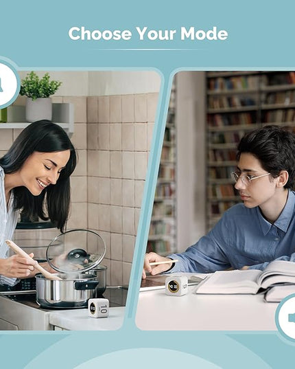 KADAMS Pomodoro Cube Timer Productivity Visual Timer 5/10/25/50 Min Customize Timer, Rotating Countdown Countup, Mute - for Work Study Cook Workout Kitchen Classroom for Kid (White)