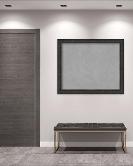 Amanti Art Black Framed Magnetic Board 37x45 X-Large Vision Board for use with Magnets, 100% Metal Sheet to Display Items as Office Decor or for Home Organization in mudroom, Kitchen or Kids Room