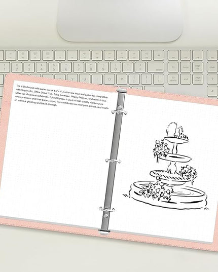 3-Hole Dotted Paper Refills, Letter Size 100Sheets / 200Pages Loose-Leaf Paper, 100gsm, White, 8.5'' x 11''