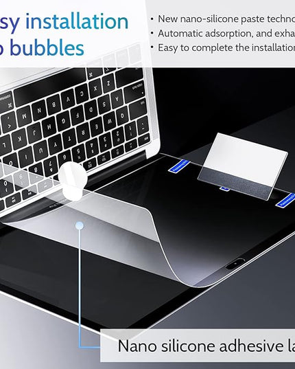 Peslv 3-Pack Anti Blue Light Screen Protector for MacBook Air 13 Inch(2018-2021,M1)&MacBook Pro 13In(2016-2022,M1,M2), 13.3" Mac Laptop Glare Filter Uv Blocker Shield Cover Eye Protection Film