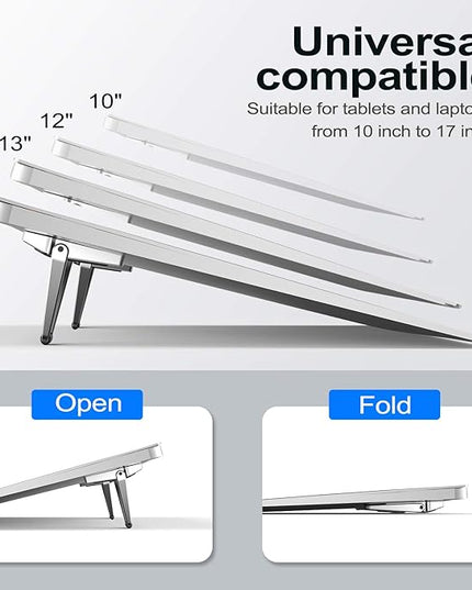 Laptop Stand for Desk, Portable Anti-Slip Keyboard Riser, Zinc Alloy Keyboard Stands, Computer Stand Compatible with MacBook Air/Pro, 10-15.6 Inches Laptops and Keyboards (Sliver)