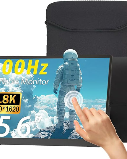 Portable Monitor Touchscreen 15.6" 2.8K Laptop Screen Extender 2880x1620,100Hz,100％sRGB,w/45° Adjustable Stand,mini HDMI USB-C Computer Display for Laptop PC Phone Mac