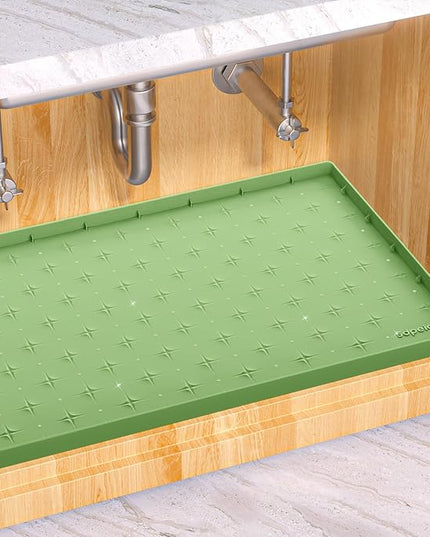 Sdpeia Under Sink Mat 31"×22" Waterproof Silicone Cabinet Liner & Sink Protector for Kitchen & Bathroom, Multi-Purpose Organizers Tray for Pets, Laundry, Cat Litter Mat