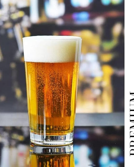 Krosno Classic Beer Glasses, Set of 6, 17.9 oz, Lager, Pilzner, Wheat Beer, Pint Glasses, Pure Collection, Dishwasher Safe, Made in Europe