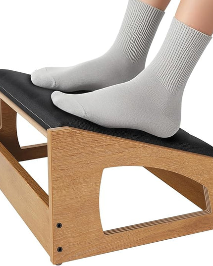Ergonomic Foot Rest, 4 Adjustable Height Foot Stool,Footrest Under Desk， Soft Cushions,Foot Rest Office,Improving Posture, Promoting Blood Circulation（Natural）