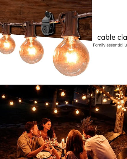 GEZIDEA String Light Hanger Hooks,Screw in Hooks for Hanging Christmas Light,Led Fairy Led Light Clips,Black,50 Pack (Big)