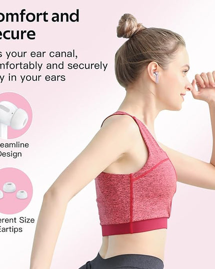 TAGRY 2 Sets X08 Pink and Forest Green Bluetooth Headphones True Wireless Earbuds 60H Playback Ear Buds with Wireless Charging Case in-Ear Earbuds with Mic