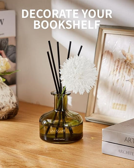 Flower Reed Diffusers Set, 7.10 oz Cedar Scented Diffuser with 7 Sticks, Long Lasting Home Fragrance for 120 Days, Perfect for Bathroom, Shelf Decor, Air Fresheners