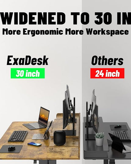 63 x 30 Inch Electric Standing Desk with 2 Drawers, Adjustable Height Widened Stand Up Desk with Storage, Sit to Stand Ergonomic Workstation for Home Office, Rustic Brown