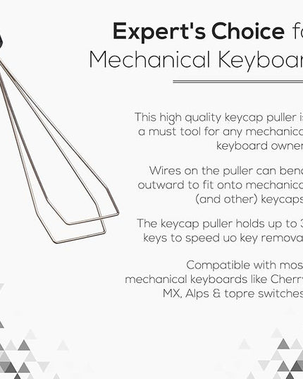 Qisan Stainless Steel Keycap Puller & Switch Puller for Mechanical Keyboards | Plastic Handle Key Cap Removal Tool for Gaming Keyboards | Professional Keyboard Maintenance Tool & Accessories - Black