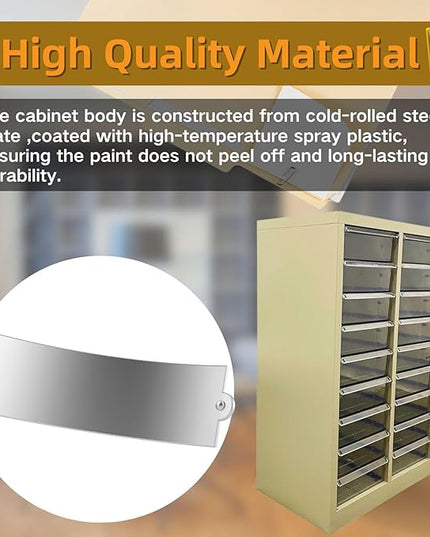 File Cabinet 18 Medium Transparent Drawers Vertical Home Office Storage Paper Organizer Document Cabinet