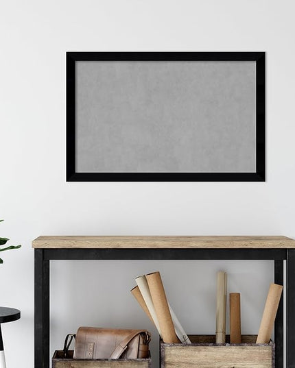 Amanti Art Black Framed Magnetic Board 23x35 Large Vision Board for use with Magnets, 100% Metal Sheet to Display Items as Office Decor or for Home Organization in mudroom, Kitchen or Kids Room
