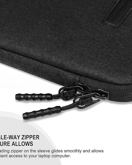 Laptop Sleeve Case 15.6 Inch, Shockproof Protective Computer Cover with Front Pocket, Water Resistant Durable Laptop Carrying Bag Compatible for Lenovo, HP, Dell, Asus Notebook, Black