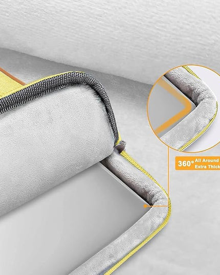 MOSISO 360 Protective Laptop Case 13.3 inch, 13-13.3 inch Laptop Sleeve Compatible with MacBook Air/Pro 13 / Pro 14,HP Dell Acer ASUS,Side Open Carrying Case with 4 Zipper Pockets&Handle, Yellow
