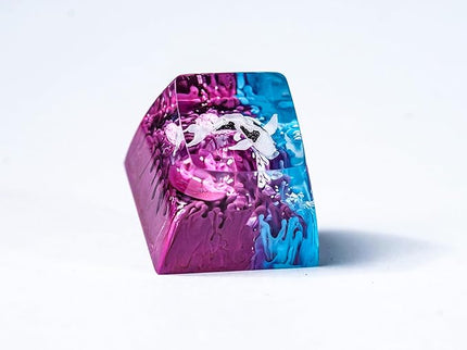 Kohaku Koi Fish Artisan Keycap Blue and Purple Ocean Coral Reef R1 SA Profile Custom Keycaps 1U ESC Handmade Gaming Resin Key Cap Cherry MX Switch Compatible Mechanical Keyboard Koi Lover Gift