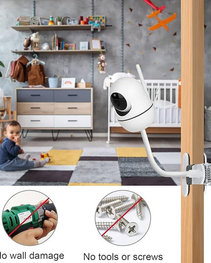 15.7 inches Baby Monitor Mount Compatible with HelloBaby HB6560/HB65/HB6550/HB6550 pro/HB66/HB248,ANMEATE SM935E Baby Monitor Camera Flexible Clip Clamp Mount Long Gooseneck Arm