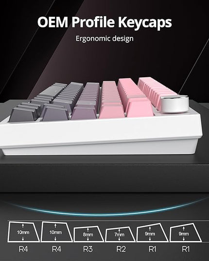 Guffercty kred 135 Key Gradient Keyboard Keycap Set Backlit, OEM Profile-PBT Material-Translucent Characters Compatible with MX Switches(Rosabean)