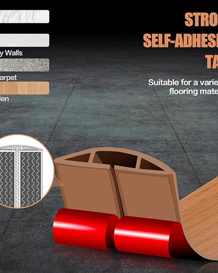 Floor Cord Cover Cavity 0.8"x0.37" Self Adhesive Cord Hider, 10FT Low Profile Cable Management, Extension Strip Protector for Wires, Prevent Cable Trips for Offices, Gyms, Exhibitions (Brown Wood)