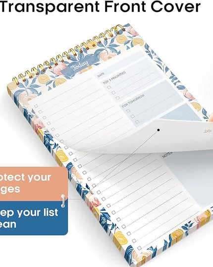 Taja To Do List Notepad - To Do List Notebook for Work with 52 Sheets, Undated Daily Planner Perfect for Daily Tasks and Goal Setting, Notepad Suitable for Office, Home & School - Citrus Grove