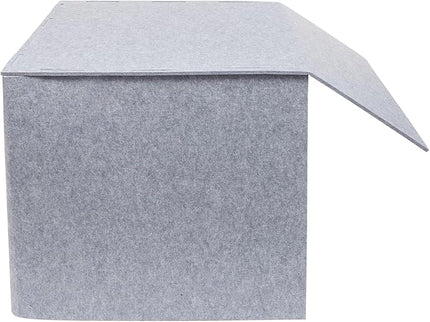 Desktop Soundproof Cover 31" H X 31" W X 31" L Recording Booth Portable Vocal Recording Booth with Double Sound Insulation Vocal Sound Absorbing Shield for Recording Studios, Offices（Yellow+Gray）