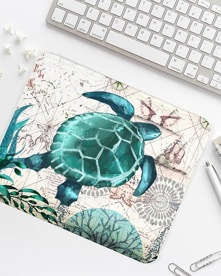 Sea Turtle Square Mouse Pad,Non-Slip Rubber Base Mouse Pad,Home Office Decoration Desktop Accessory,Laptop Mouse Pad for Office Laptops,9.4x7.8x0.12inch 3