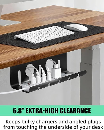 2 Pack Under Desk Cable Management Tray, 16.5" L x 4.7" W x 6.8" H, Wire Organizer for Power Strip, Tape Mount or Screw Mount, Easy Install Cord Raceway for Desk & Home