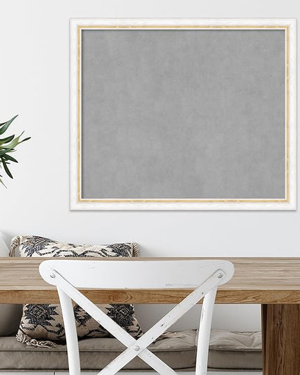 Amanti Art White Framed Magnetic Board 22x26 Medium Vision Board for use with Magnets, 100% Metal Sheet to Display Items as Office Decor or for Home Organization in mudroom, Kitchen or Kids Room
