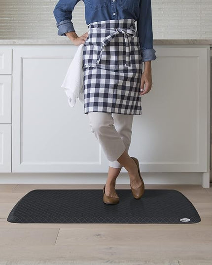 GelPro Elite Premier Gel & Foam Cushioned Anti-Fatigue Kitchen Floor Comfort Mat, Padded Stain-Resistant, Waterproof, Non-Slip Comfort Padded Desk/Office Mat, 20" x 36", Basketweave Black