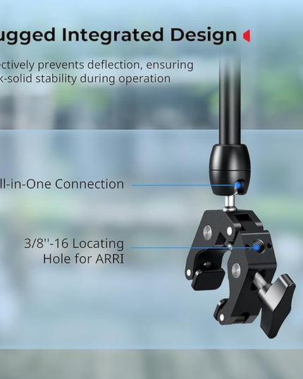 SMALLRIG Desktop Magic Arm Support with Crab-Shaped Clamp Kit, Aluminum Alloy, 24.3x4.5x1.1 in, 0.6lb Payload, for Smartphones, Webcams, Action Cameras, 5624