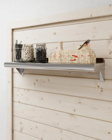 AmGood 24" Long X 6" Deep Stainless Steel Wall Shelf | NSF Certified | Appliance & Equipment Metal Shelving | Kitchen, Restaurant, Garage, Laundry, Utility Room