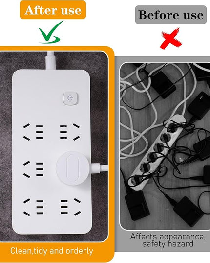 10 PCS Self Adhesive Power Strip Holder Surge Protector Fixator Wall Mount Punch Free Cable Management System Powers Strips Mount Holders for Router Computer Kitchen Home Office Remote Control