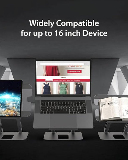 j5create Multi-Angle Aluminum Laptop Stand, Ergonomic Notebook Riser, Suitable for MacBook, Dell, HP, Lenovo, Fits Most laptops up to 16" (JTS127)