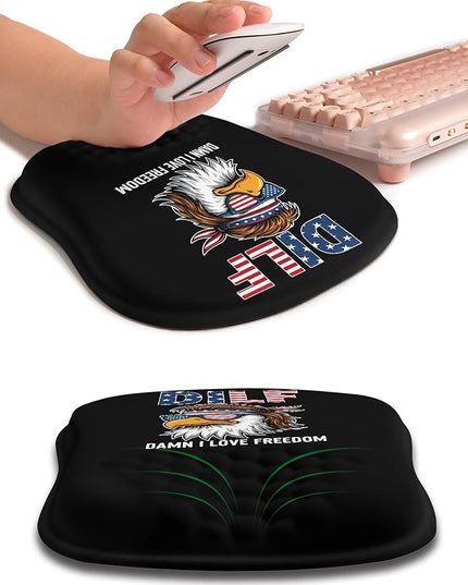 Hokafenle Ergonomic Wrist-Hugging Mouse Pad Wrist Support, U-Shaped Holding Wrist Rest Mousepad for Carpal Tunnel Pain Relief with Cushioned Memory Foam Slope Massage Bulge (Classic 10.2x8.3 in,DILF)