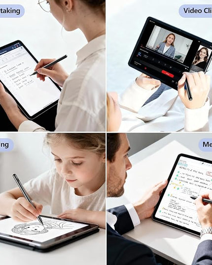 Stylus Pen 2X Fast Charge Active Pencil Compatible with 2018-2025 Apple iPad Pro 11"/12.9"/M4, iPad Air 3/4/5/M2/M3, iPad 6-11, iPad mini 5/6 Gen-Black