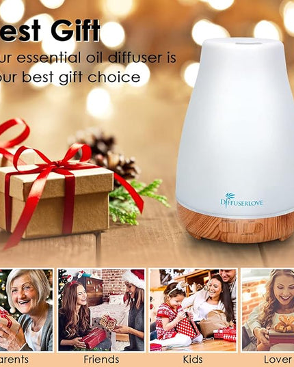 300ML Diffuser Essential Oil Diffuser Remote Control Aromatherapy Diffuser Mist Humidifiers with 7 Color LED Lights for Bedroom Office House Kitchen Yoga